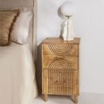 Solid minimalist mango wood nightstand design – Arctic Calm