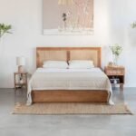 Grand cane and solid wood bed with storage – Urban Weave
