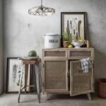 Natural minimalist solid mango wood cabinet - Timber Haven