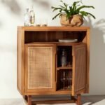 Solid minimalist mango wood cabinet with graceful form – Lunar Root