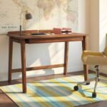 Grand solid sheesham wood desk with tapered legs – Artisan Valor