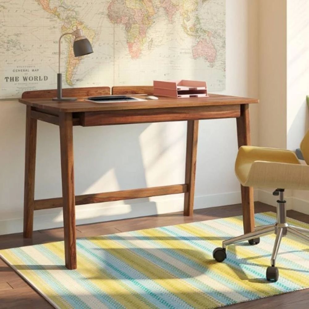 1-196.jpg Grand solid sheesham wood desk with tapered legs – Artisan Valor - Image 1