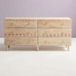 Solid minimalist teak storage cabinet in warm timber – Earth Echo