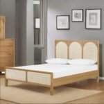Grand solid wood rattan king bed – Organic Heirloom