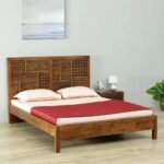 Majestic solid wood arched bed in organic mango – Laurel Aura
