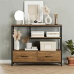 Stunning industrial oak console table with iron frame – Urban Loft