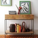 Solid modern mango wood console with iron detailing – Urban Aura - Image 2