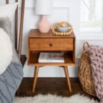 Lustrous solid wood mid-century bedside table – Timber Grove