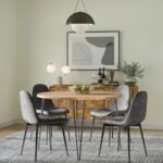 Authentic round solid wood dining table with metal legs – Nordic Loft