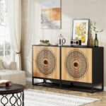 Grand carved black solid wood cabinet featuring mandala art – Velvet Opus - Image 2