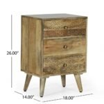 Lustrous solid oak transitional bedside table – Timber Manor - Image 4