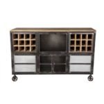 Timeless industrial metal wood bar cabinet – Urban Loft - Image 3