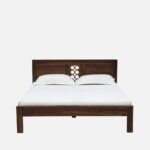 Grand solid sheesham wood bed with teak finish – Artisanal Lattice - Image 2