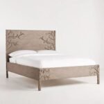 Grand solid wood floral king bed featuring artisanal detail – Flora Muse - Image 2