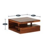 Stunning modern solid sheesham coffee table in walnut – Prime Axis - Image 2