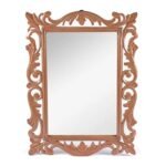 Grand ornate brown wood mirror featuring polished luster – Velvet Echo - Image 4