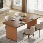 Organic modern rectangular wood dining table – Still Oak - Image 4
