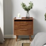 Solid Walnut mid-century bedside table with Splendid Luster – Timber Mod