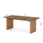Organic modern rectangular wood dining table – Still Oak - Image 5