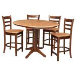 Grand round solid wood pedestal dining table – Timber Legacy - Image 3