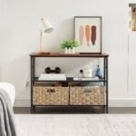 Elegant industrial modern wood console with metal frame – Raw Loft