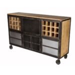 Timeless industrial metal wood bar cabinet – Urban Loft - Image 4