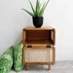 Luxe solid wood cane end table featuring hand-woven detail – Terra Loom - Image 4