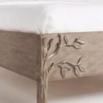 Grand solid wood floral king bed featuring artisanal detail – Flora Muse - Image 5