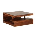 Stunning modern solid sheesham coffee table in walnut – Prime Axis - Image 5