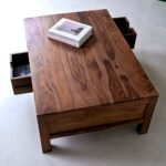 Exquisite minimalist sheesham wood coffee table – Solid Drift - Image 4