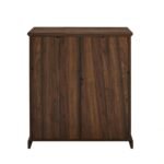 Solid Wood dark walnut glass bar cabinet – Luxe Heirloom - Image 4