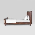 Grand cane and walnut bed with plush upholstery – Heirloom Weave - Image 6