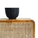 Luxe solid wood cane end table featuring hand-woven detail – Terra Loom - Image 3