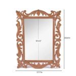 Grand ornate brown wood mirror featuring polished luster – Velvet Echo - Image 2