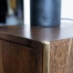 Elegant minimalist mango wood bedside table stone finish – Velvet Peak - Image 3