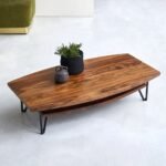 Exquisite minimalist sheesham wood coffee table metal – Urban Glance