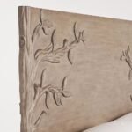 Grand solid wood floral king bed featuring artisanal detail – Flora Muse - Image 3