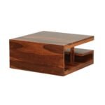 Stunning modern solid sheesham coffee table in walnut – Prime Axis - Image 3