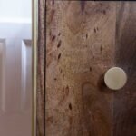 Elegant minimalist mango wood bedside table stone finish – Velvet Peak - Image 2