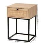 Oak modern cane bedside table featuring grand ironwork – Timber Aura - Image 5