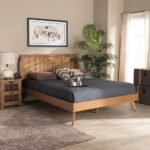 Timeless solid walnut cane bed with elegant accents – Modera Loft