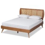 Timeless solid walnut cane bed with elegant accents – Modera Loft - Image 2