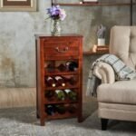 Elegant solid oak wine cabinet in dark wood – Heritage Oak