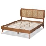 Timeless solid walnut cane bed with elegant accents – Modera Loft - Image 3