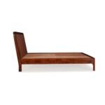 Luxe mid-century solid beech king bed with teak finish – Aura Slope - Image 5