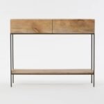 Solid modern mango wood console with iron detailing – Urban Aura - Image 4