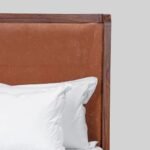 Grand cane and walnut bed with plush upholstery – Heirloom Weave - Image 4
