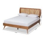 Timeless solid walnut cane bed with elegant accents – Modera Loft - Image 5