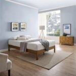 Sleek minimalist low profile wooden bed frame – Urban Silence