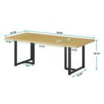 Solid modern sheesham wood dining table with metal base – Oak Valor - Image 3